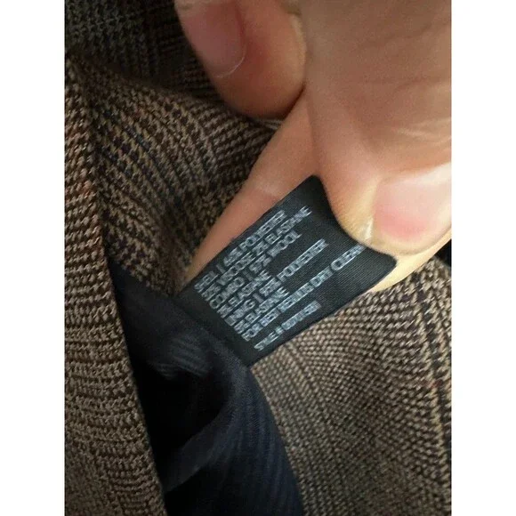 Club Monaco Glen Plaid Mixed Media Blazer Brown Black Workwear Women's 0 NEW